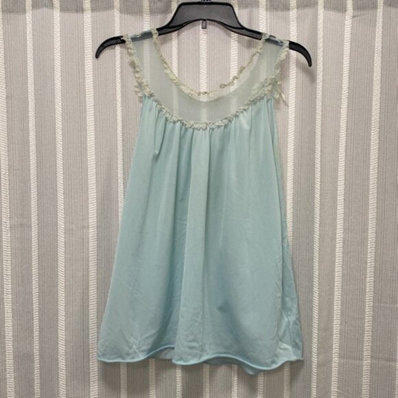 Vintage Pandora Lingerie 2 Pc‎ Set Mint Blue Green Sheer Lace Nylon Size M - Picture 5 of 13